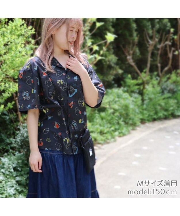 Mother garden しろたん アロハシャツ 半袖 《百たん夜行》 ユニセックス 百たん夜行