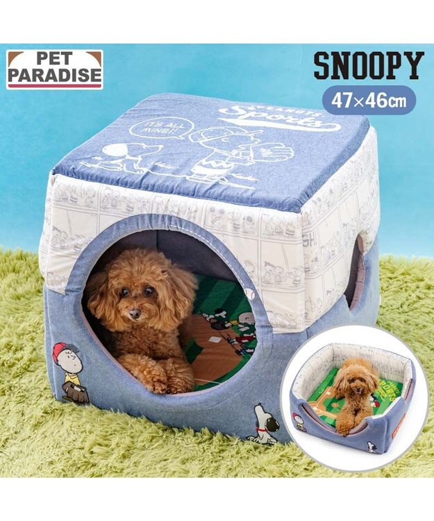 PET PARADISE スヌーピー 野球２ｗａｙ ハウス Ｌ -