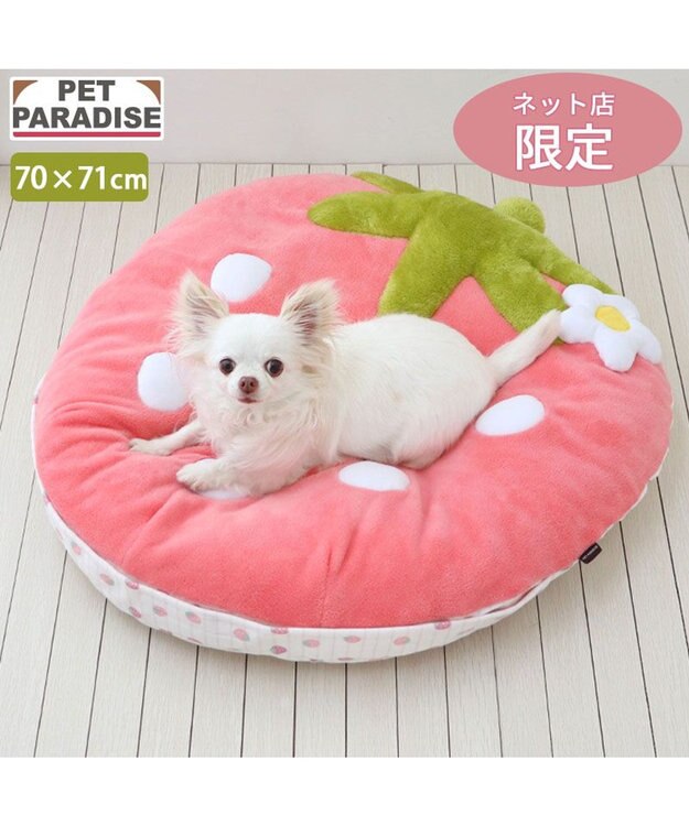 PET PARADISE ネット店限定 ペットパラダイス 春いちご クッション  M パステルピンク