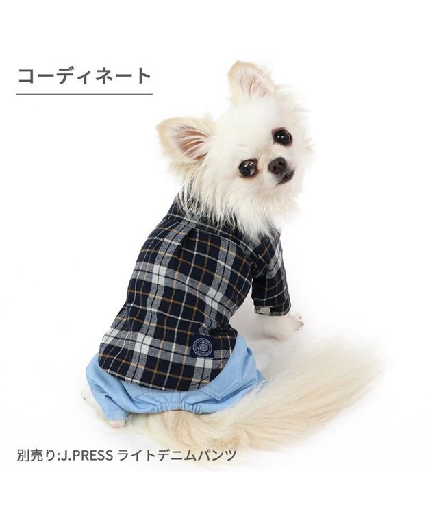 PET PARADISE J.PRESS  ビエラチェック シャツ 【小型犬】 紺（ネイビー・インディゴ）