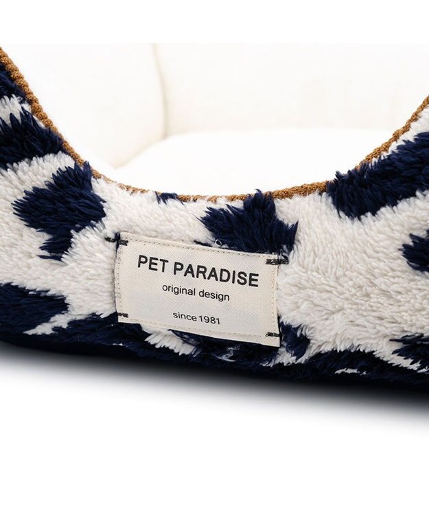 PET PARADISE ペットパラダイス  四角 カドラー 《カントリー柄》 Ｓ ホワイト×ネイビー