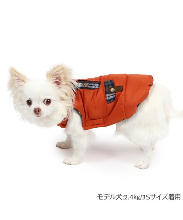 PET PARADISE ペットパラダイス エアベスト 《チェックポケット》  超小型犬 小型犬 オレンジ
