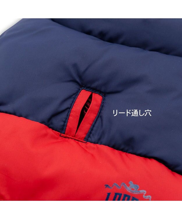 PET PARADISE J.PRESS 配色 綿入れ ベスト 小型犬 レッド×ネイビー