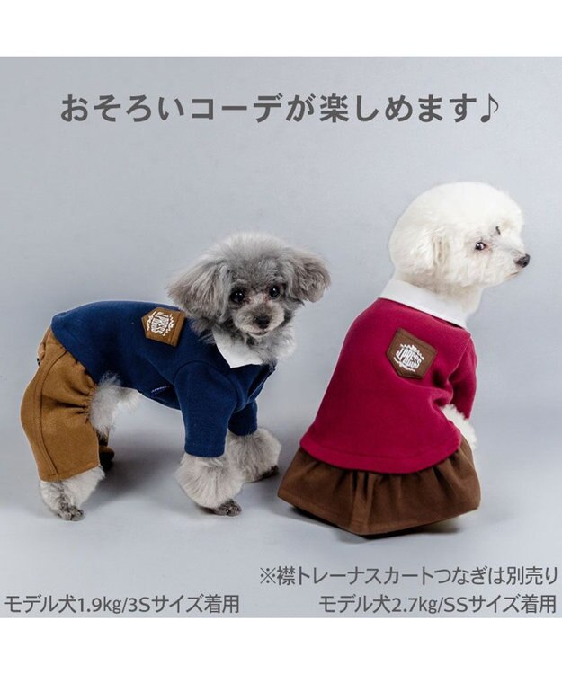 PET PARADISE J.PRESS 襟付きトレーナー パンツつなぎ 小型犬 ネイビー