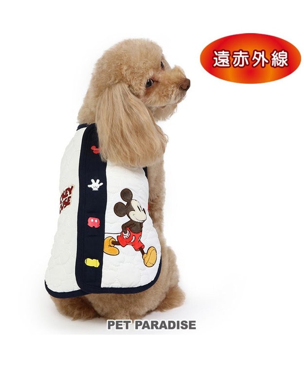 PET PARADISE ディズニー ミッキーマウス 遠赤外線 ベスト 小型犬 白～オフホワイト
