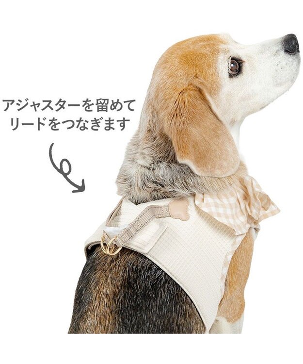 PET PARADISE ペットパラダイス くまちゃん ピエロ襟ベストハーネス ＳＭ ベージュ