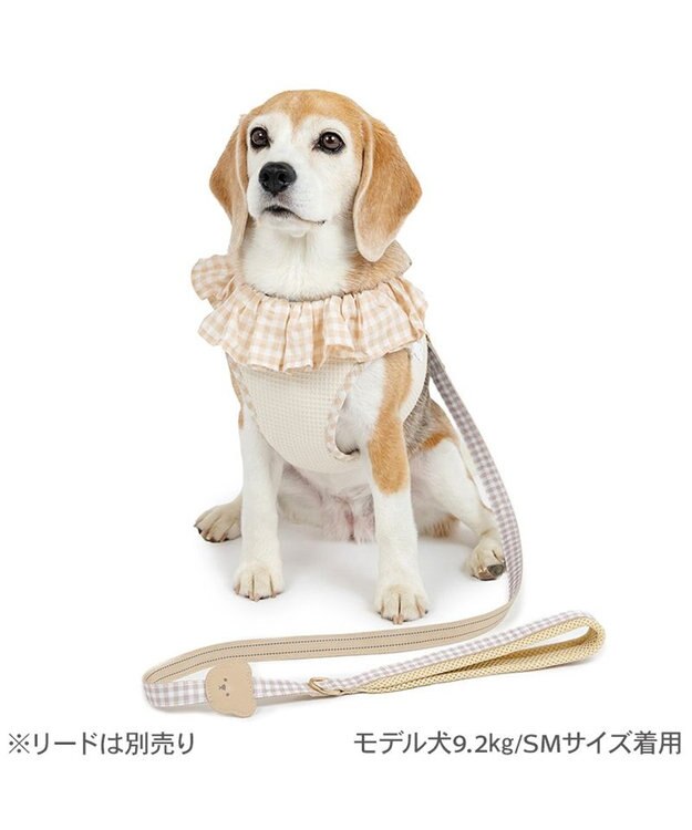 PET PARADISE ペットパラダイス くまちゃん ピエロ襟ベストハーネス ＳＭ ベージュ