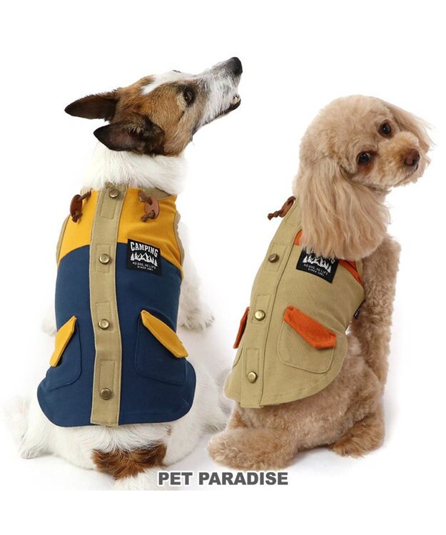 PET PARADISE ペットパラダイス 背中開きベスト ネイビー 【中型犬】 ネイビー