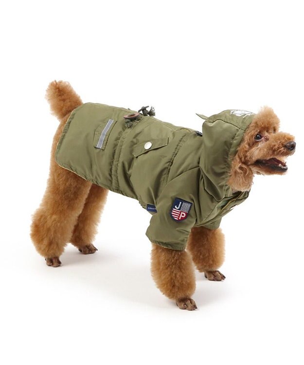 PET PARADISE J.PRESS 綿入り フライトコート 小型犬 緑