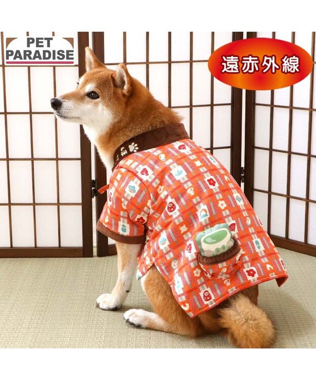 PET PARADISE ペットパラダイス おもちゃ付き ホカホカ半纏 中型犬 大型犬 レッド
