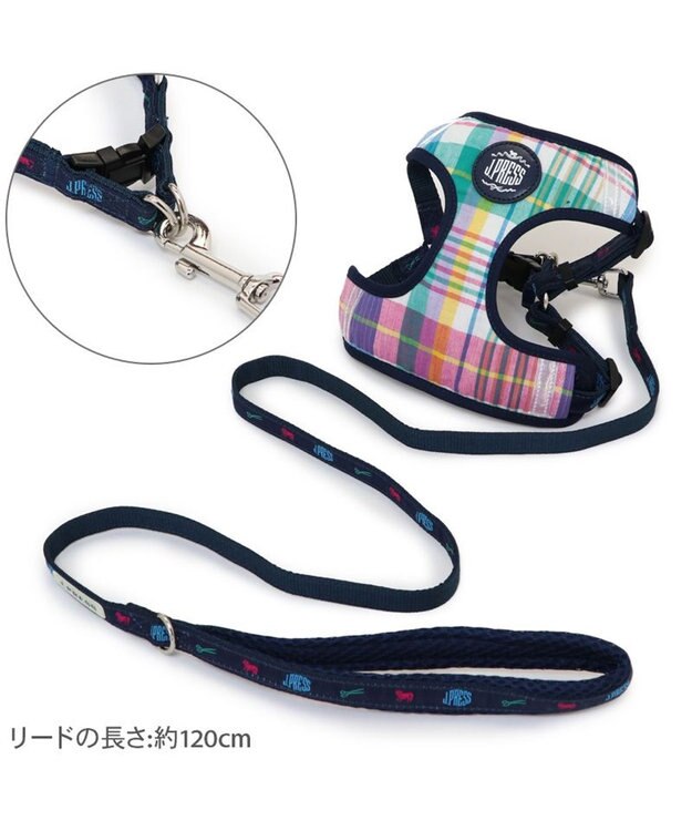 PET PARADISE J.PRESS マドラスチェック ハーネス＆リード ＳＳ マルチカラー