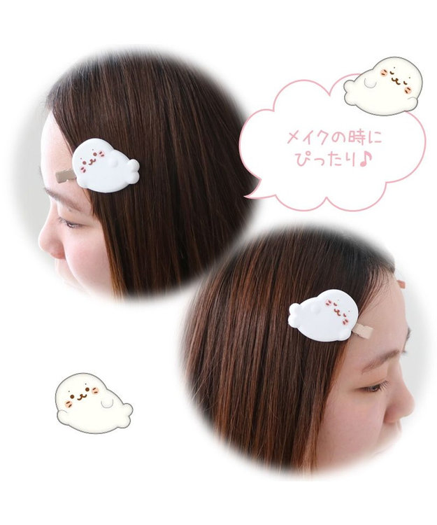 Mother garden しろたん ぷっくり 前髪クリップ 2個入り 《ごろね/しろたん＆らっこいぬ》 単品 しろたんごろね