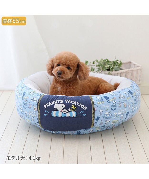 PET PARADISE スヌーピー クールカドラー  丸型《バケーション柄》 小型犬 55cm バケーション柄