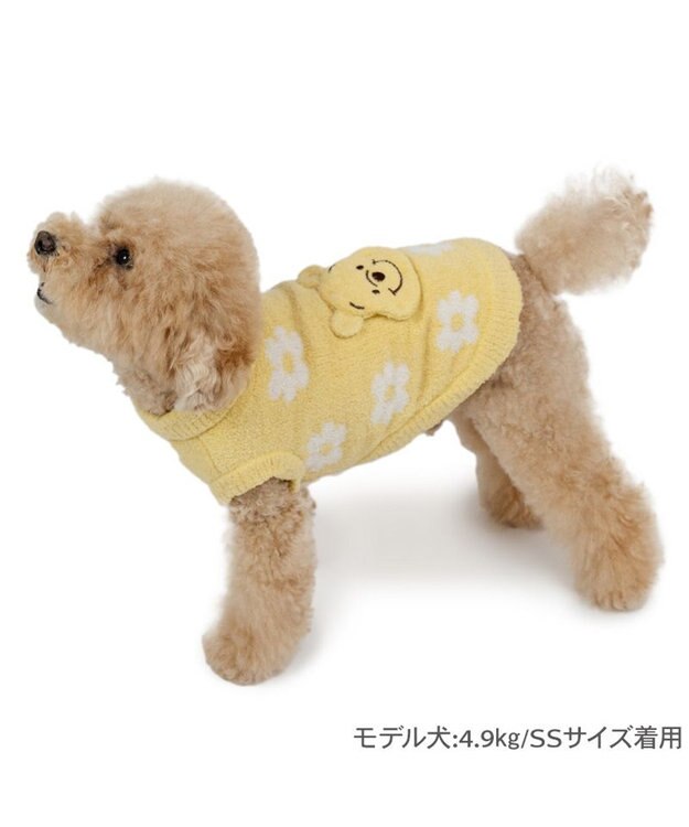 PET PARADISE ディズニー くまのプーさん 遠赤外線 お花ニット  小型犬 イエロー