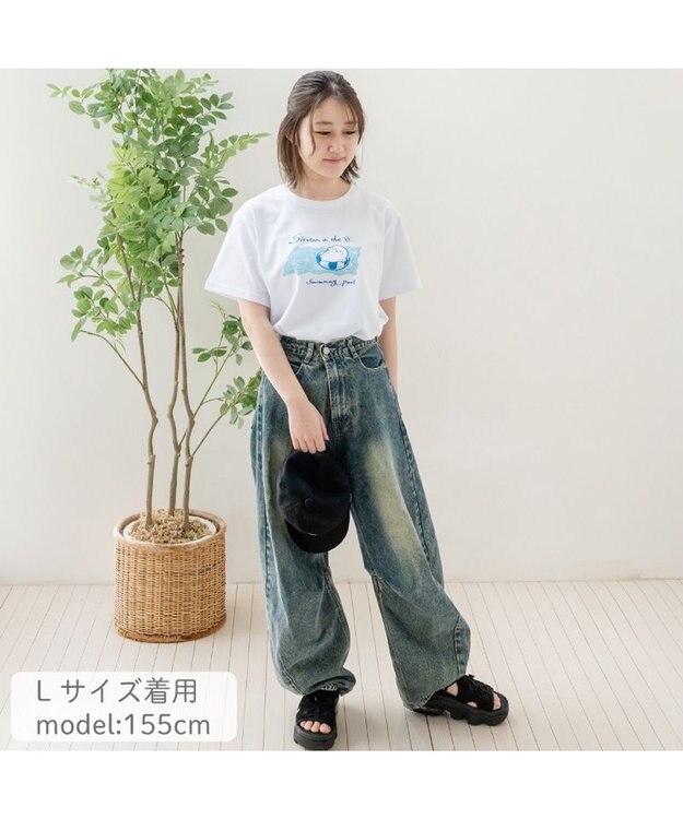 Mother garden しろたん 半袖 Ｔシャツ 《イン・ザ・プール》 ユニセックス ホワイト
