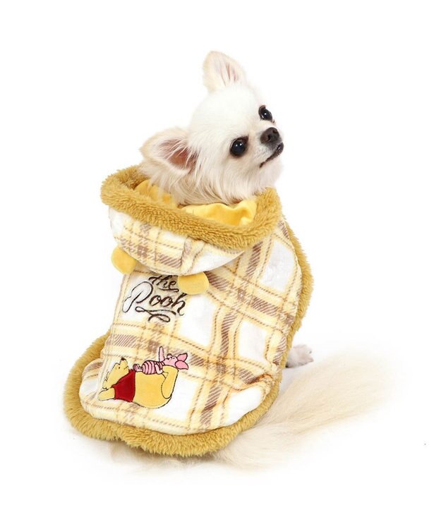 PET PARADISE ディズニー くまのプーさん ポンチョ 《チェック柄》 小型犬 イエロー