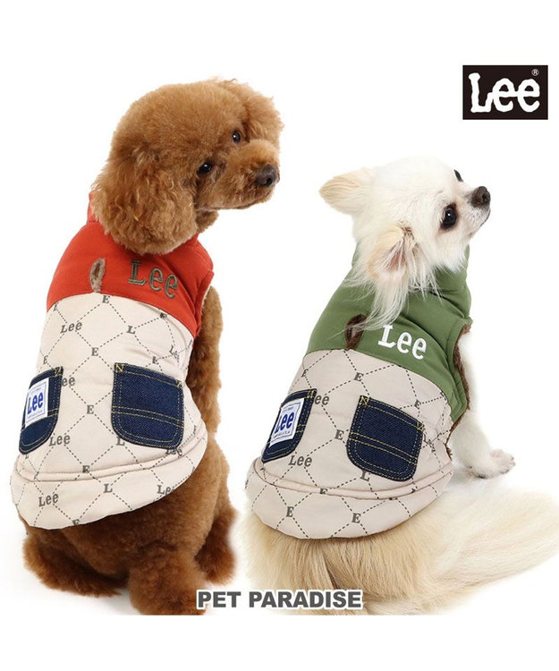 PET PARADISE LEE 綿入ベスト モノグラム 《カーキー》 小型犬 カーキ
