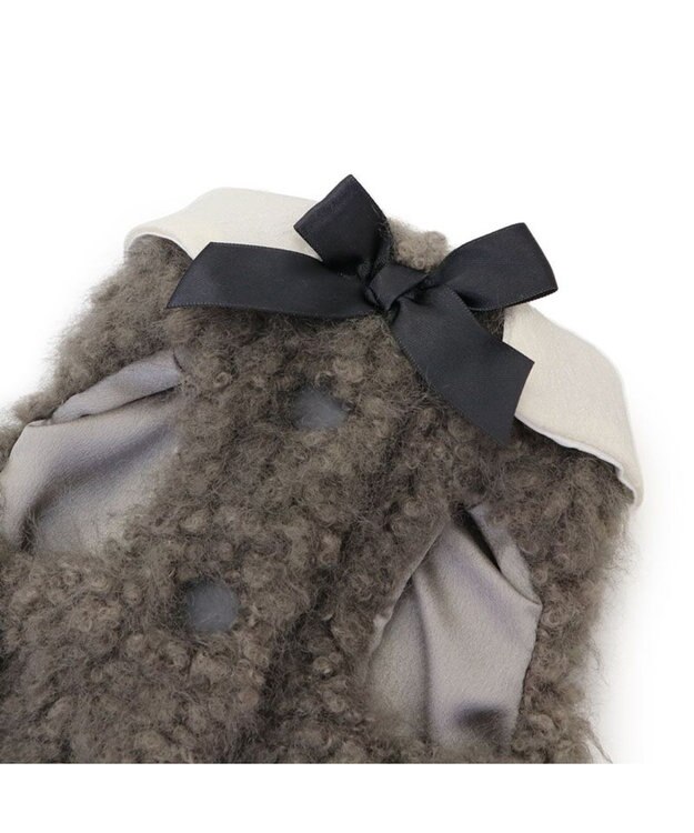 PET PARADISE cherircouture メニーリボンファーベスト 《グレー》 小型犬 グレー