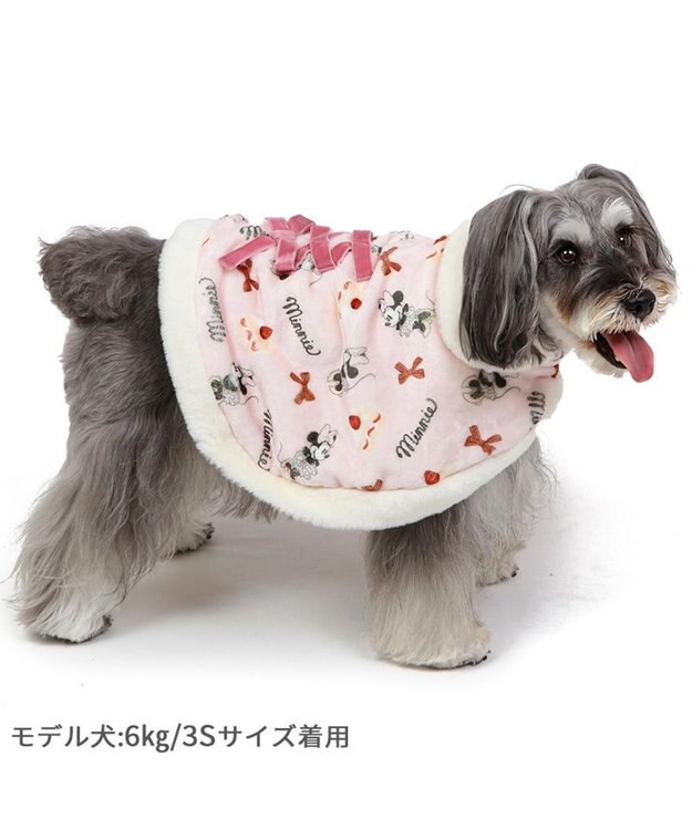 PET PARADISE ディズニー ミニー ポンチョ 《ケーキ柄》 小型犬 ピンク