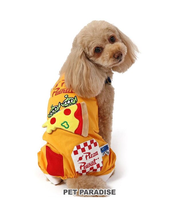 PET PARADISE ディズニー トイ・ストーリー  ピザプラネット柄  オーバーオール 【小型犬】 オレンジ