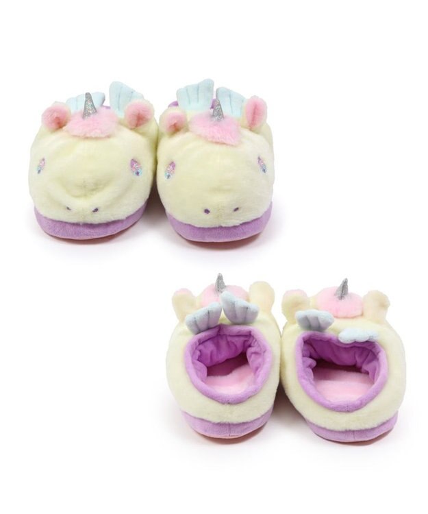 Mother garden マザーガーデン ユニコーン ふわふわ キッズスリッパ  《クリーム》 クリーム