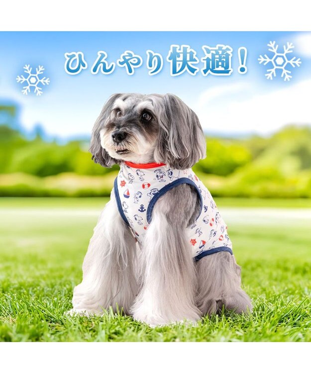 PET PARADISE スヌーピー 背中開き タンクトップ 《マリン柄》 小型犬 ネイビー