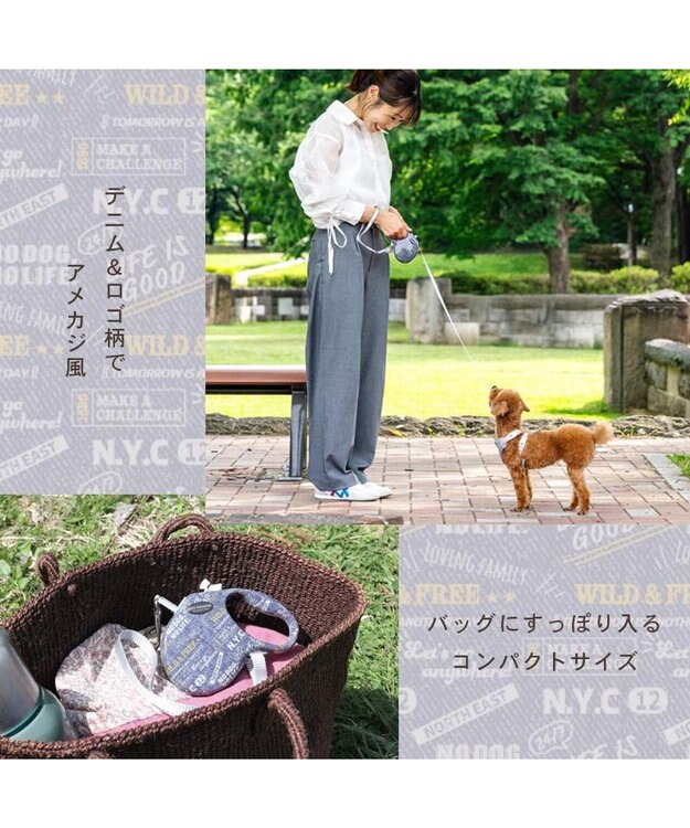 PET PARADISE ペットパラダイス 伸縮リード 《いちご柄 / ロゴ柄 》【小型犬】軽量 ロック式 ロゴ柄