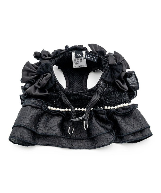 PET PARADISE cherircouture ツイード ベストハーネス 《ブラック》 ＳＳ ブラック