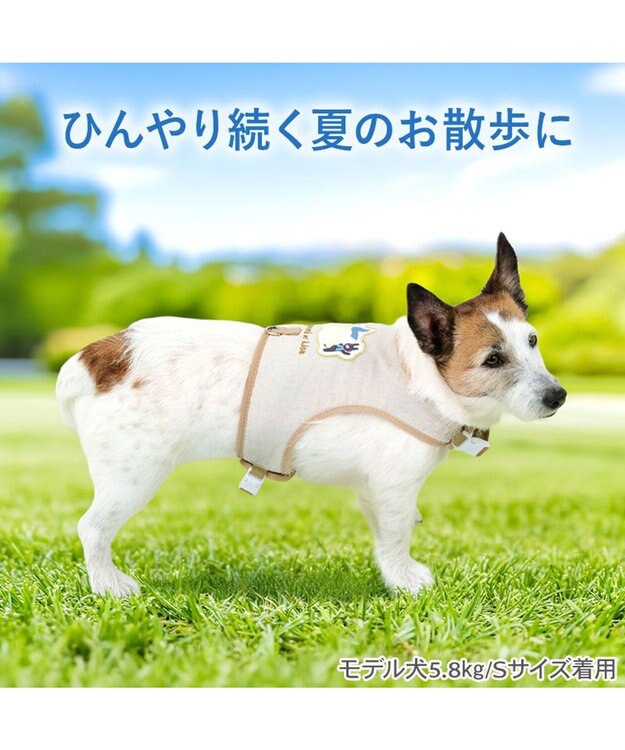 PET PARADISE リサとガスパール 保冷剤付き クール ハーネス 《シトラス柄》 ３Ｓ 小型犬 ベージュ