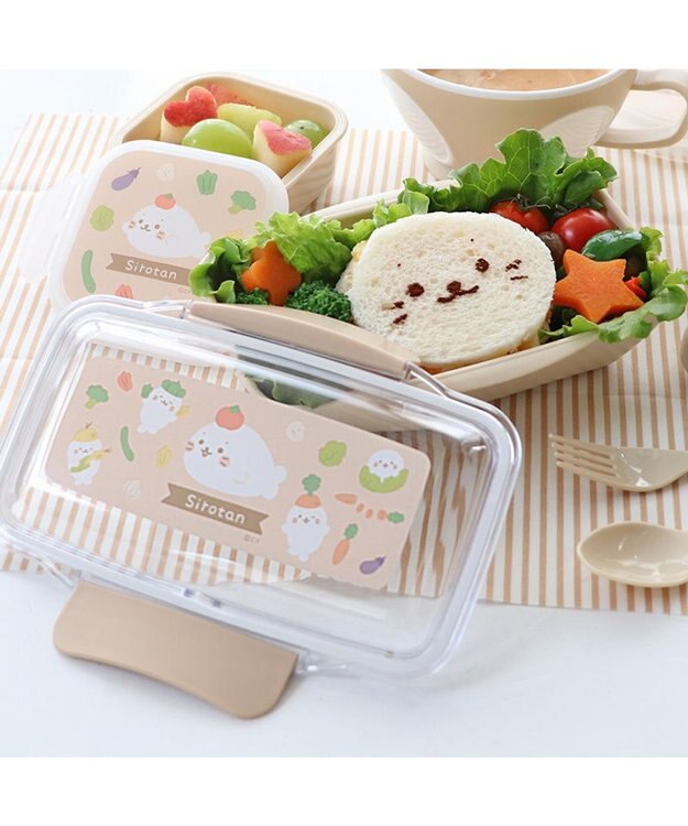 Mother garden しろたん ランチボックス キッチン柄 2WAY ドーム型 一段 弁当箱 500mL ベージュ
