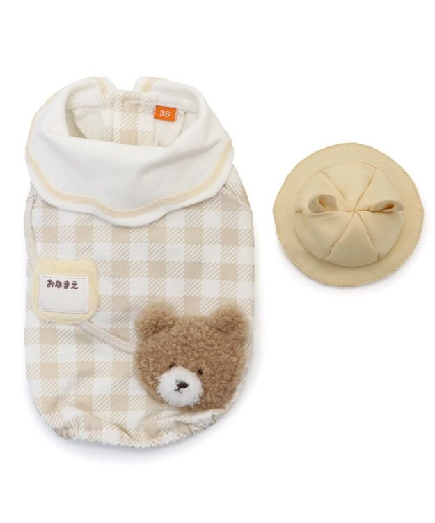 PET PARADISE ペットパラダイス くまちゃん チェック 園児服 小型犬 ベージュ
