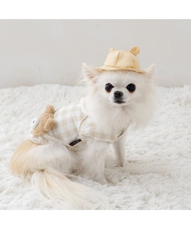 PET PARADISE ペットパラダイス くまちゃん チェック 園児服 小型犬 ベージュ