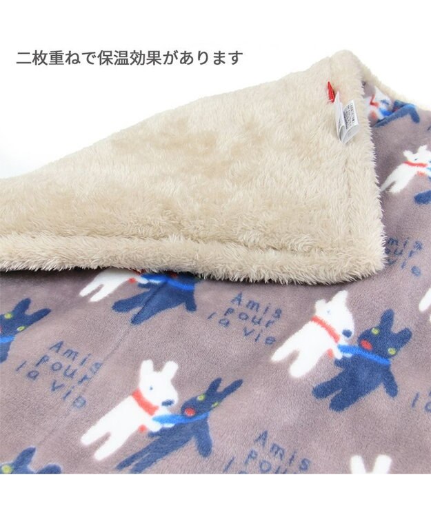 PET PARADISE リサとガスパール 遠赤外線 ボアマット 《 であい柄 》 (80×60cm) であい柄