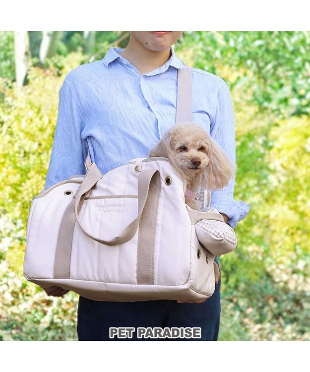PET PARADISE ペットパラダイス キルティング キャリーバッグ 小型犬 M 約4～8㎏ ベージュ