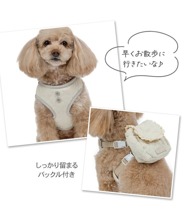 PET PARADISE ペットパラダイス キルトリュック付き ハーネス ＳＳ 小型犬 ベージュ