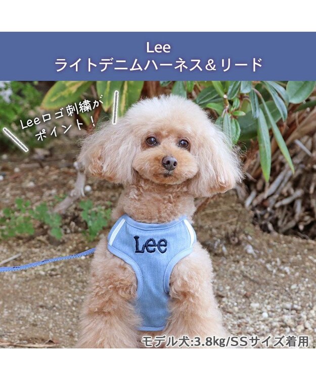 PET PARADISE 犬 ハーネス リード Lee ライトデニムハーネス＆リード 【Ｓ】 水色
