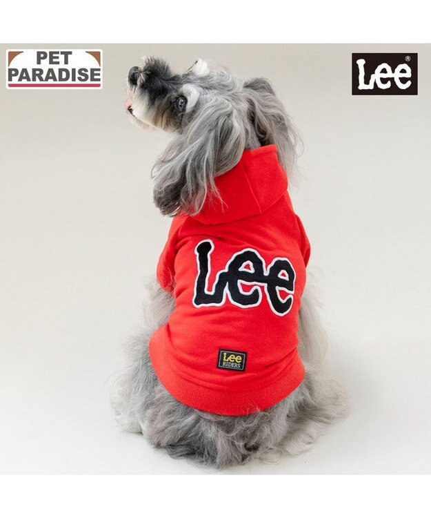 PET PARADISE Lee ベーシック ロゴ パーカー 小型犬 レッド