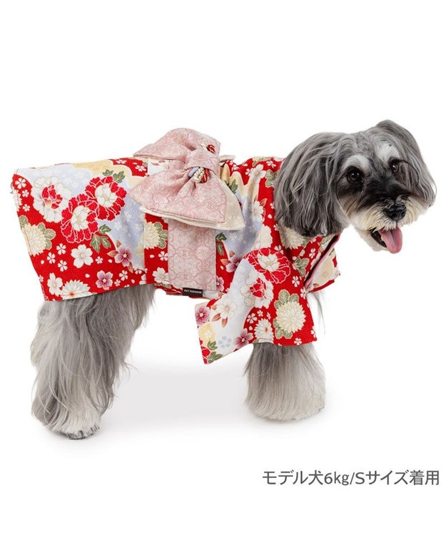 PET PARADISE ペットパラダイス 菊 牡丹 着物 小型犬 レッド