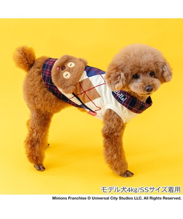 PET PARADISE ミニオン ティム チェック襟 トレーナー 小型犬 ベージュ