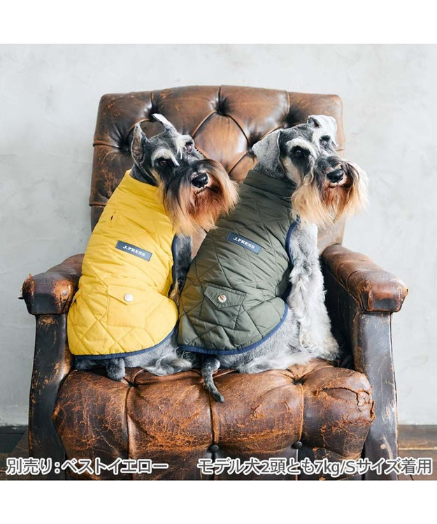 PET PARADISE J.PRESS ダイヤＳＴ 綿入ベスト 《カーキー》 小型犬 カーキ