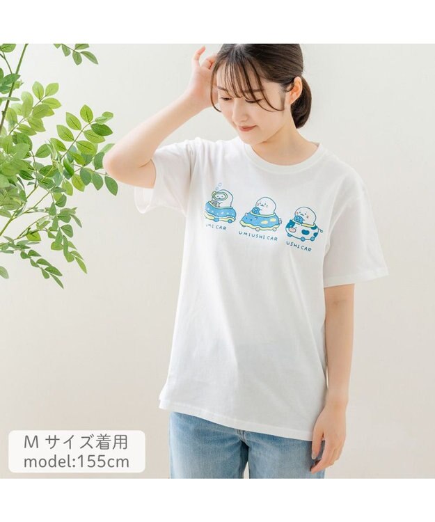 Mother garden しろたん 半袖 Ｔシャツ 《ウミウシ＆イカー》 ユニセックス ホワイト