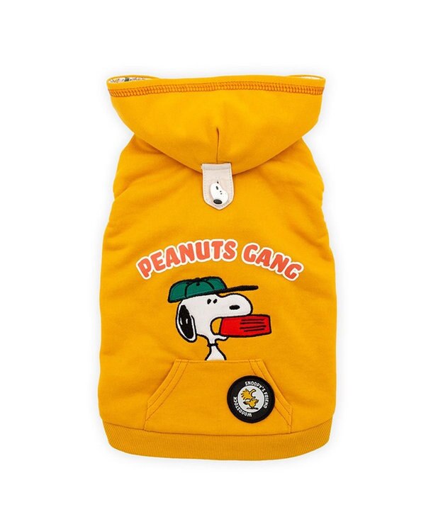 PET PARADISE スヌーピー ワッペン パーカー 中型犬 オレンジ
