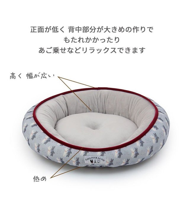 PET PARADISE リサとガスパール であい柄 カドラーベッド (55×15cm) グレー