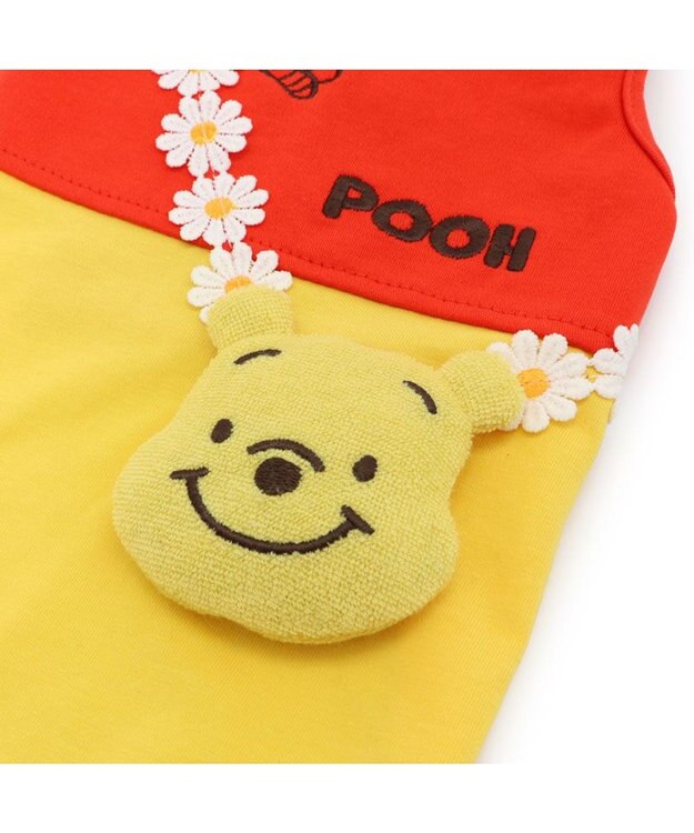 PET PARADISE ディズニー くまのプーさん タンクトップ 《お花ストラップ》 小型犬 イエロー×レッド