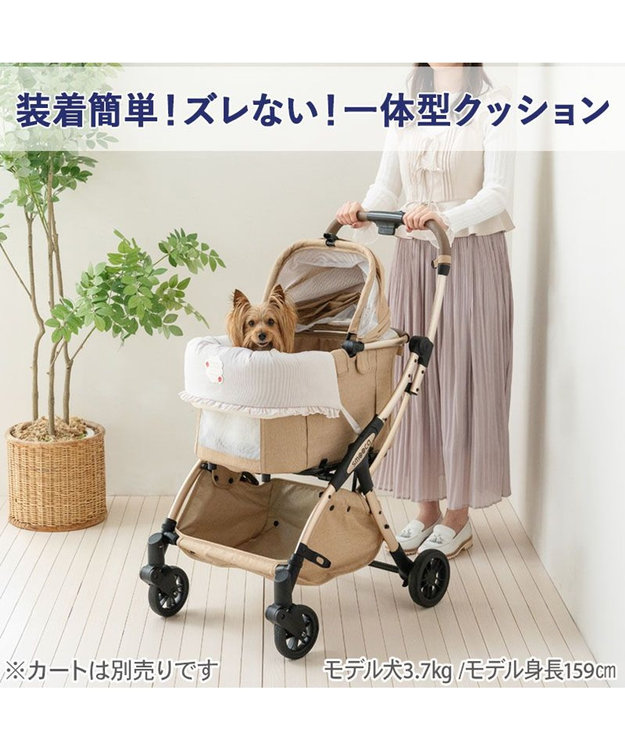 PET PARADISE ペットパラダイス クール カート用 クッション 《苺花柄》 ホワイト×レッド