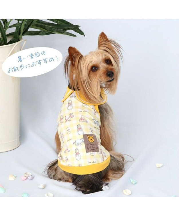 PET PARADISE ディズニー くまのプーさん チェック柄 タンクトップ 【小型犬】 黄