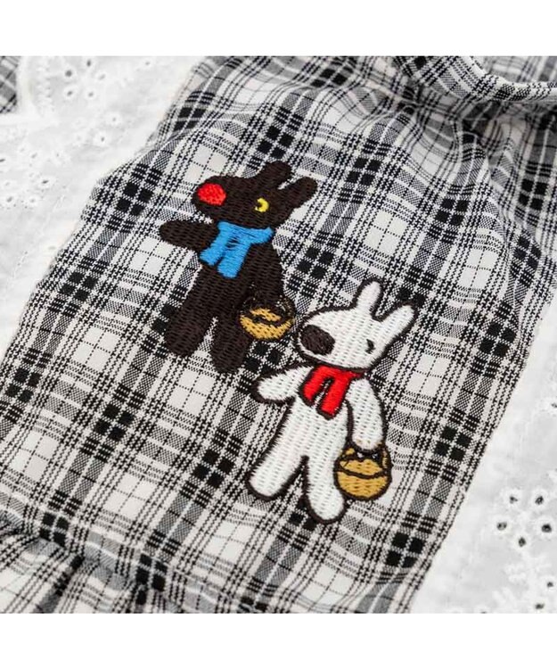 PET PARADISE リサとガスパール  ワンピース 《チェック柄》小型犬 ホワイト×ブラック