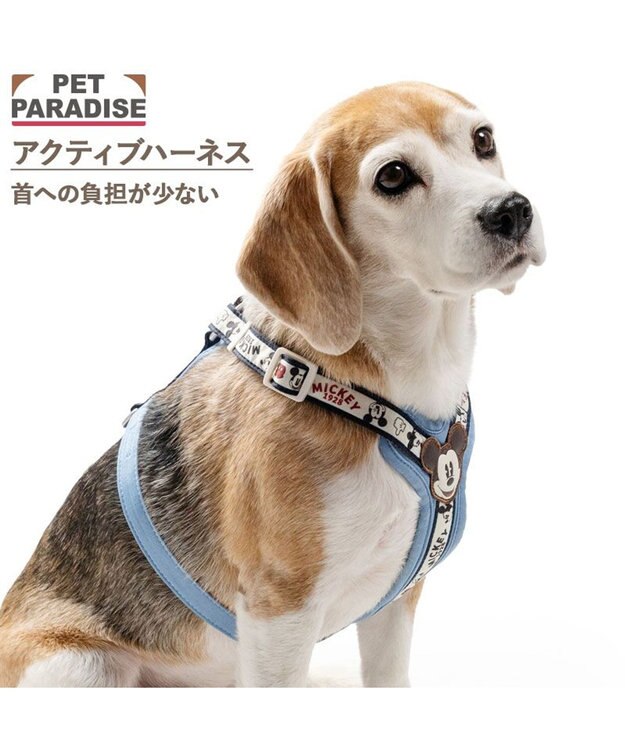 PET PARADISE ディズニー ミッキーマウス アクティブハーネス ＳＭ 中型犬 ホワイト×ブルー