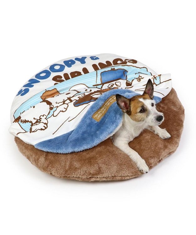 PET PARADISE スヌーピー 遠赤外線 くつろぎマット 直径75cm 白~オフホワイト