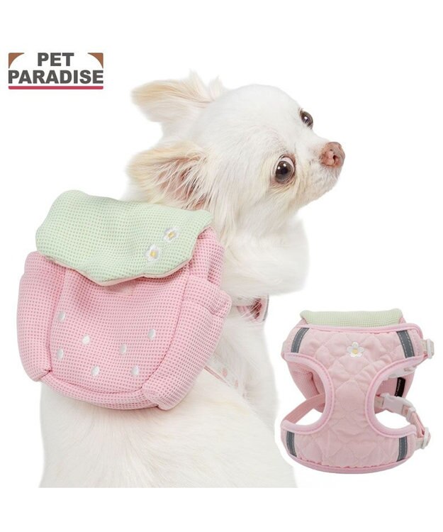 PET PARADISE ペットパラダイス リュックハーネス 《花苺》 Ｓ ピンク